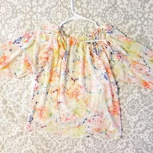 Cabi | Sheer Floral Blouse